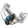 Multicolor Southwestern Silver Cuff Bracelet PX28414