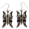 Butterfly Multicolor Native American Design Silver Earrings PX31435