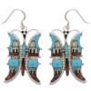 Multicolor Native American Village Design Butterfly Earrings PX31437