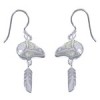 Opal Inlay Bear And Feather Earrings EX42629