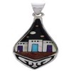 Southwest Multicolor Native American Pueblo Design Pendant EX31229