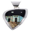 Southwest Native American Village Design Multicolor Pendant EX31251