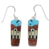 Native American Pueblo Design Multicolor Inlay Earrings EX31264