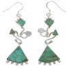 Turquoise Silver Southwest Hook Dangle Earrings PX31741