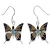 Sterling Silver Multicolor Butterfly Hook Dangle Earrings PX31750