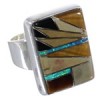 Well-Built Multicolor Sterling Silver Ring Size 6-3/4 WX37697