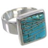 Substantial Authentic Sterling Silver Turquoise Ring Size 5 WX40623