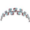 Turquoise Opal Red Oyster Shell Whiterock Link Bracelet HS32974 