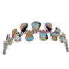 Turquoise Multicolor Sterling Silver Whiterock Link Bracelet AS29608