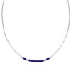 Hand Strung Liquid Sterling Silver & Lapis 16" Necklace Jewelry LS37L 