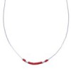 Hand Strung Liquid Silver And Coral 16" Necklace Jewelry LS37C