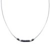 Hand Strung Liquid Silver & Hematite 16" Necklace Jewelry LS37H 