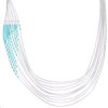 Hand Strung Liquid Silver Green Turquoise Waterfall Necklace LS147GT