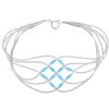 Liquid Silver Blue Turquoise Basket Weave Bracelet LS179BT