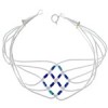 Stunning Liquid Silver And Azurite Basket Weave Bracelet LS179A