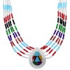 Liquid Sterling Silver & Multicolor Tear Drop Necklace JS2950