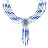 Liquid Silver Denim Lapis Concho Necklace Jewelry V6097