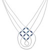 Hand Strung Liquid Silver & Azurite Basket Weave Necklace LS45A