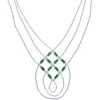 Malachite & Liquid Sterling Silver Basket Weave Necklace  LS45M