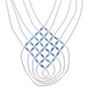 Hand Strung Denim Lapis & Liquid Silver Basket Weave Necklace LS46D