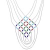Multicolor & Liquid Sterling Silver Basket Weave Necklace  LS46MC
