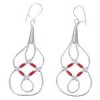 Liquid Sterling Silver & Coral Basket Weave Earrings LS44C