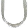 Hand Strung Jewelry Liquid Silver 50 Strands 24" Necklace LS5024