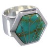 Well-Built Turquoise Inlay Southwest Ring Size 6-3/4 EX40529