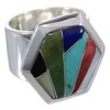 Sterling Silver Multicolor High Quality Ring Size 6-1/4 EX40710