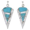Turquoise And Silver Southwest Earrings EX31420