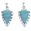 Genuine Sterling Silver And Turquoise Inlay Earrings EX31526