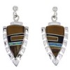Multicolor Inlay Silver Southwest Earrings EX31534