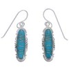 Southwest Turquoise Inlay Sterling Silver Hook Dangle Earrings WX78036