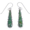 Southwest Silver Turquoise Inlay Hook Dangle Earrings FX31423
