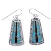 Silver Southwest Turquoise Jet Inlay Earrings FX31439