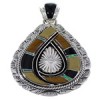 Tiger Eye And Multicolor Southwest Silver Pendant EX28943