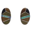 Southwestern Multicolor Inlay Post Earrings EX31597