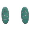 Turquoise Inlay Genuine Sterling Silver Post Earrings EX31602