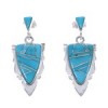 Turquoise Inlay Southwest Silver Earrings EX31620