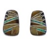 Multicolor Inlay Silver Southwest Post Earrings FX31021