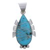 Silver And Turquoise Inlay Southwest Jewelry Pendant EX30503