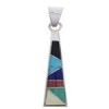 Multicolor Inlay Southwest Sterling Silver Pendant EX30527