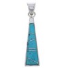 Turquoise Inlay Sterling Silver Pendant EX30532