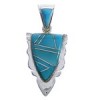 Southwest Turquoise Inlay Silver Jewelry Pendant EX30553