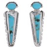 Turquoise Southwest Jewelry Sterling Silver Post Earrings EX28746