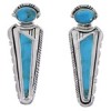 Turquoise And Genuine Sterling Silver Post Earrings Jewelry EX28748