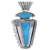 Southwest Jewelry Turquoise Inlay Silver Pendant EX28771