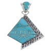 Turquoise Genuine Sterling Silver Southwest Pendant EX28818