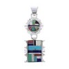 Sterling Silver Jewelry Multicolor Inlay Pendant PX30639