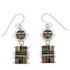 Sterling Silver Multicolor Inlay Jewelry Hook Dangle Earrings PX30642